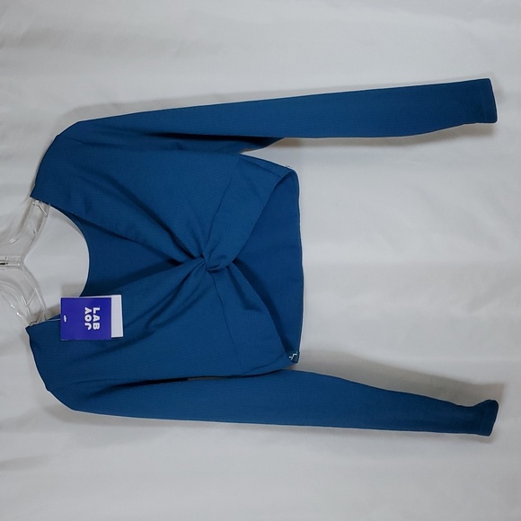 JoyLab Women's Wear 2 Ways Long Sleeve Crop Top ~ Lagoon - Picture 9 of 16